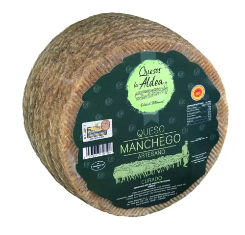 QUESOS LA ALDEA | Queso Artesano Manchego de Oveja Curado | D. O. La Mancha | Pequeño 1 kg 