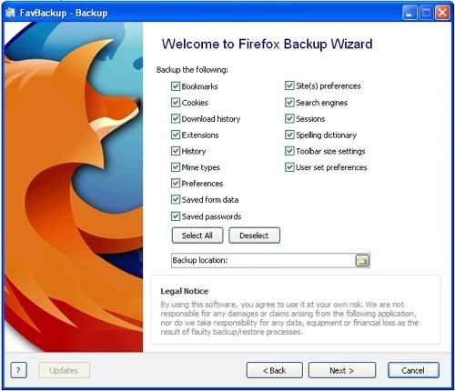 Haz una copia de seguridad de tus navegadores con FavBackup