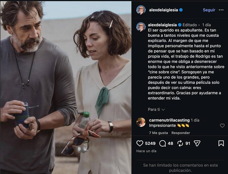 La publicación de Álex de la Iglesia