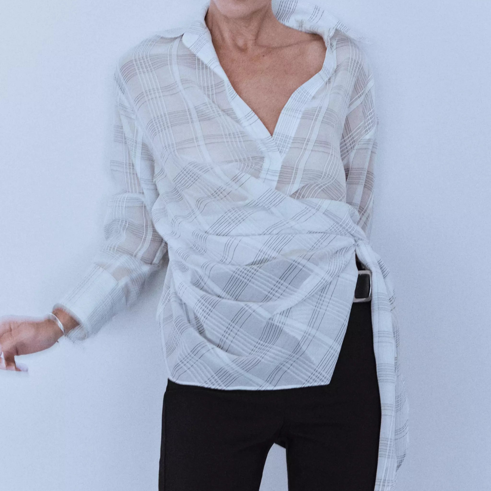 Camisa cuadros lazo

