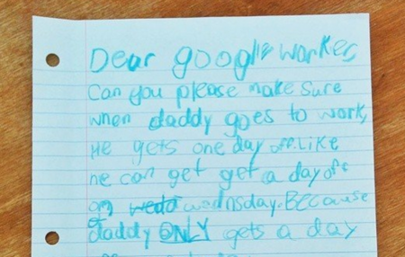 "Por favor Google, dale a mi papá un día libre". La imagen de la semana