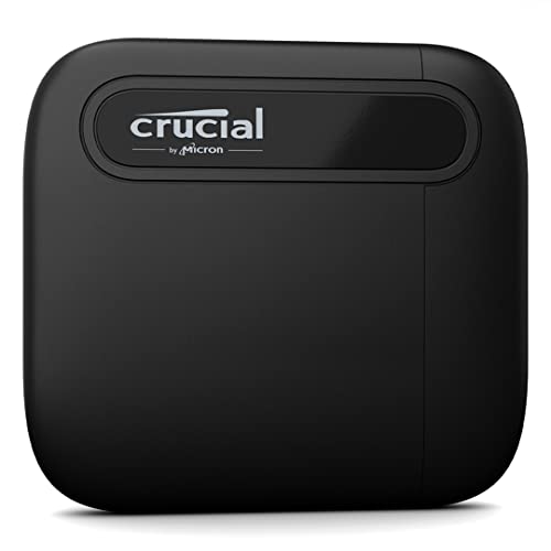 Crucial X6 1TB SSD Portátil - Hasta 800MB/s - PC y Mac - Unidad de Estado Sólido Externa USB 3.2, USB-C - CT1000X6SSD9