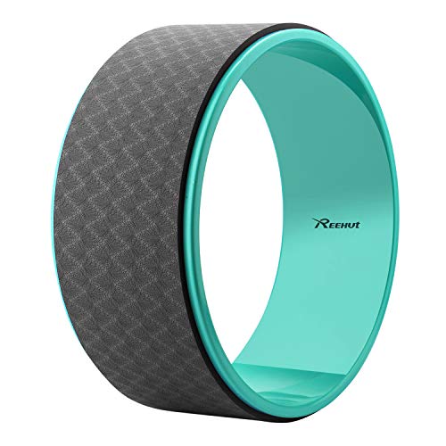 REEHUT Rueda de Yoga para la Dharma 32cm×13cm, Mejorar la Flexibilidad y Resistencia y Aliviar el Dolor y Estrés en su Espalda y Hombros de -Incluye Guía de Posturas en Formato electrónico (Negro)