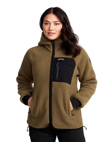 RevolutionRace Sherpa Hoodie para Mujer, Chaqueta Polar Cálida y Duradera, Cub, XS