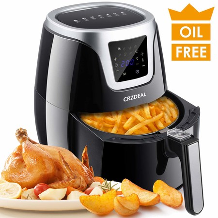 Cupón de descuento de 23 euros en la freidora sin aceite Crzdeal de 3,5 litros: aplicándolo se queda en 59,99 euros en Amazon