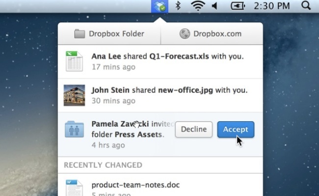 dropbox nueva interfaz