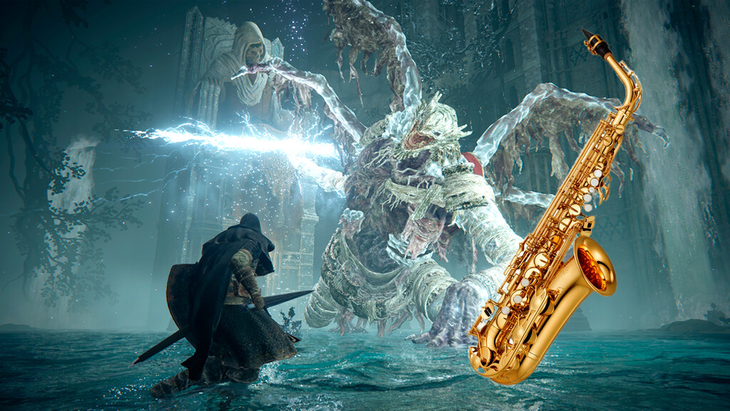 Este jugador de Elden Ring consigue la primera no-hit del mundo usando un controlador no convencional: un maldito saxofón eléctrico Este jugador de Elden Ring consigue la primera no-hit del mundo usando un controlador no convencional: un maldito saxofón eléctrico