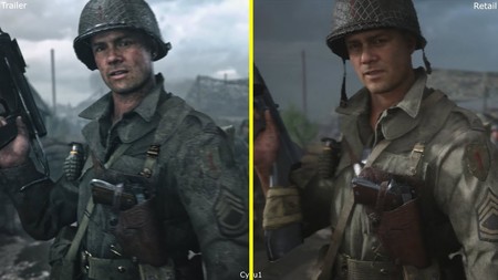 Call of Duty WWII: el tráiler de presentación frente a la versión final en una comparativa a pantalla dividida