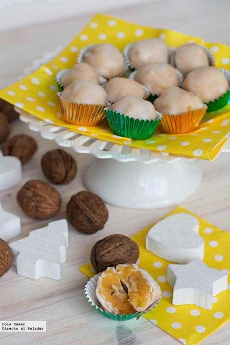Nueces al fondant. Receta navideña