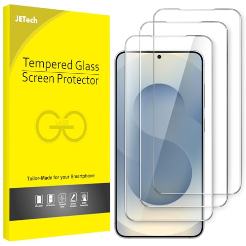 JETech Protector de Pantalla para Samsung Galaxy S25 5G, Cristal Vidrio Templado, Compatible Huellas Dactilares ID, HD Clara, 3 Unidades
