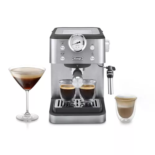 De'Longhi Classic EM450.M, Máquina Café Manual con Varilla Vapor, Máquina Espresso con Bomba Barista, Boquilla para Capuchino