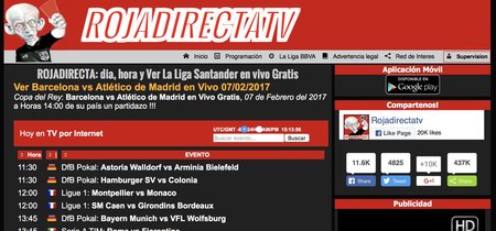 'Rojadirecta' es condenada al cierre de su página web en todos los dominios por orden de un juez 