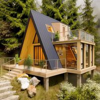 Amazon liquida una casa prefabricada triangular  tipo bungalow a doble altura con baño y cocina por menos de 17.000 euros
