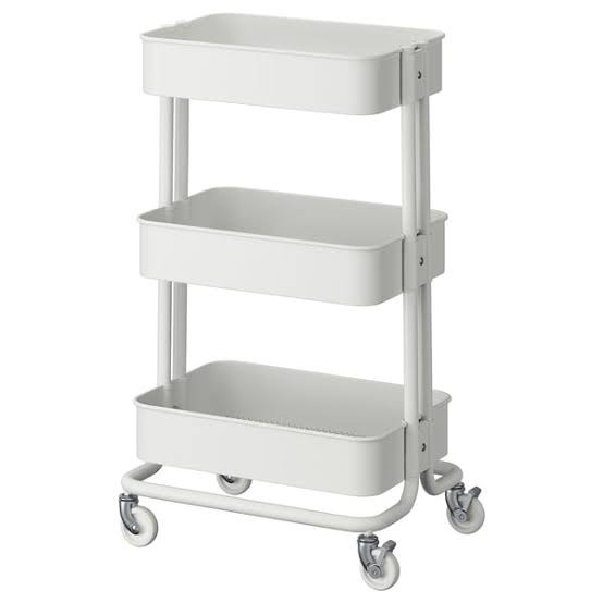 RÅSKOG: Carrito, blanco, 35x45x77 cm