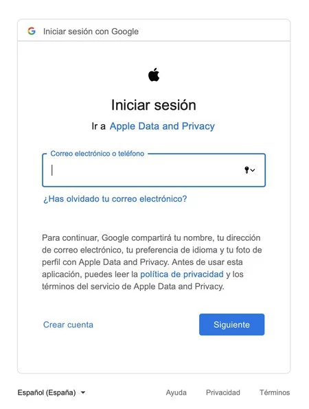 アップルグーグルにログイン