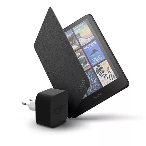 Amazon Kindle Colorsoft 16 GB + Funda negra de tela + Adaptador de 9 W