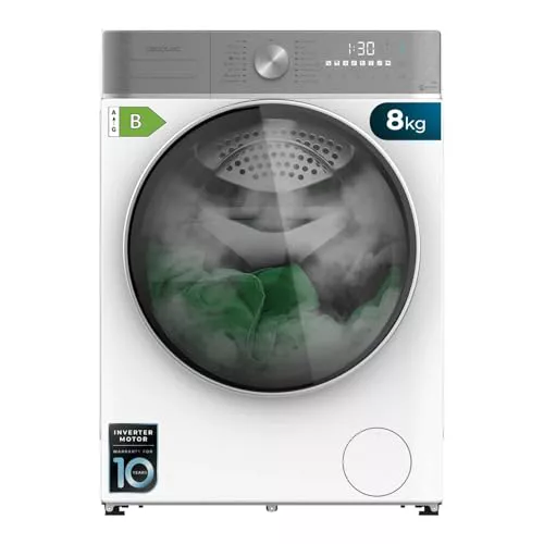 Cecotec Lavadora Secadora 8-5Kg Carga Frontal Bolero Wash&Dry 8580 Inverter A. 1400RPM, 16 Programas, Motor Inverter Plus, SteamMax, OnSmart, Fuzzy Logic, SpaCare y Detector de Carga