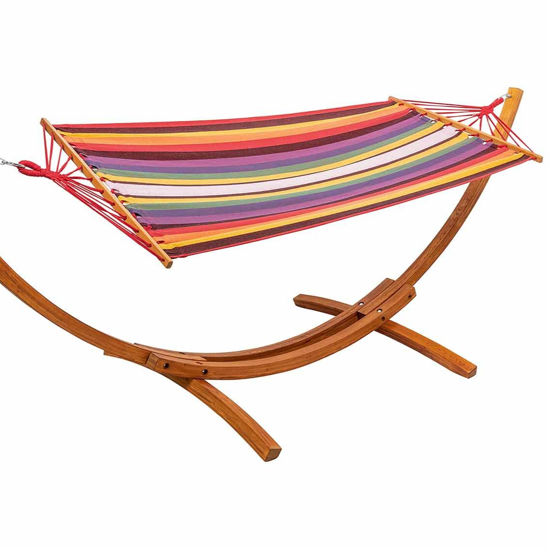 Hamaca con estructura de madera