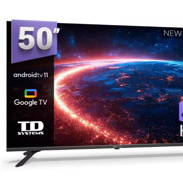 Smart TV 50 pulgadas 4K Hey Google Official Assistant con control por voz. Televisor Android 11 - TD Systems K50DLK20GLE