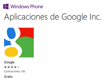 Google no tiene planes de lanzar sus aplicaciones en Windows Phone 8