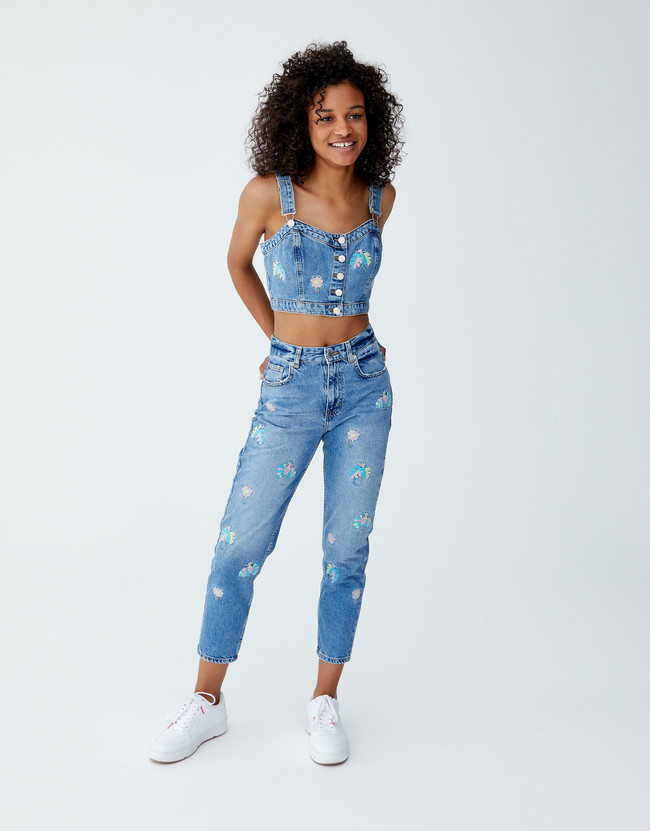 Look Total Denim Bordado