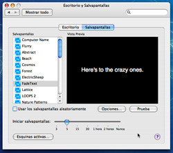 Fade Text: Salvapantallas con nuestros textos