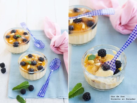 Receta de crema gratinada con moras, fácil y deliciosa