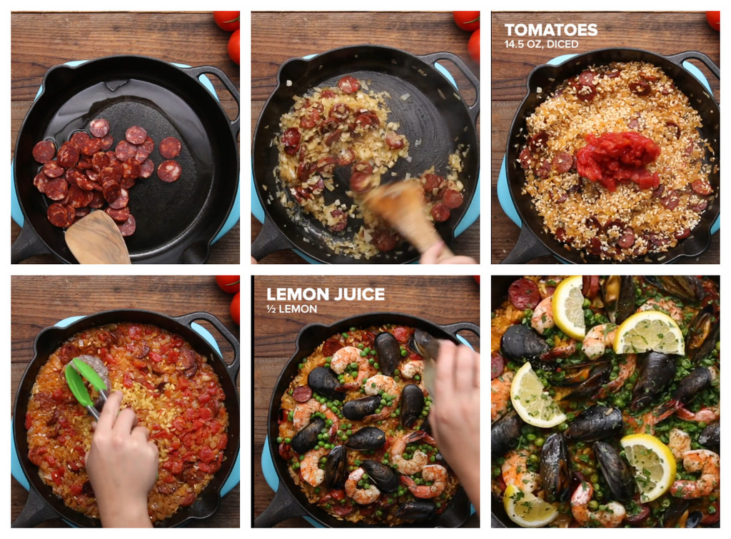 La peor paella de la historia de internet empieza con un sofrito de cebolla y chorizo (y de ahí para arriba)