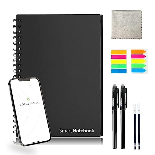 Cuaderno Inteligente, Cuaderno Borrable A4 de 24 Páginas, Sube Archivos y Anotaciones a la Nube, Incluye Plumas y Recargas.