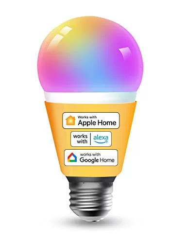 Refoss WiFi スマート LED 電球 - 調光可能なマルチカラー、リモコン、9W E27、2700-6500 K、Apple HomeKit、Alexa Echo、Google Home と互換性あり