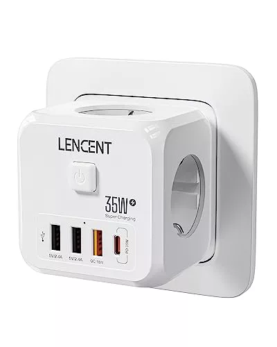 LENCENT Enchufe USB Cubo con Carga Rápida PD35W