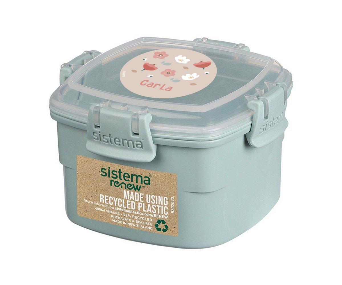 Cajita Almuerzo Hermética 400 ml Menta Personalizada Little Garden