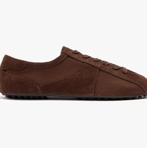 Zapatillas deportivas de mujer de piel con cierre de cordones - Parfois - Marrón oscuro

