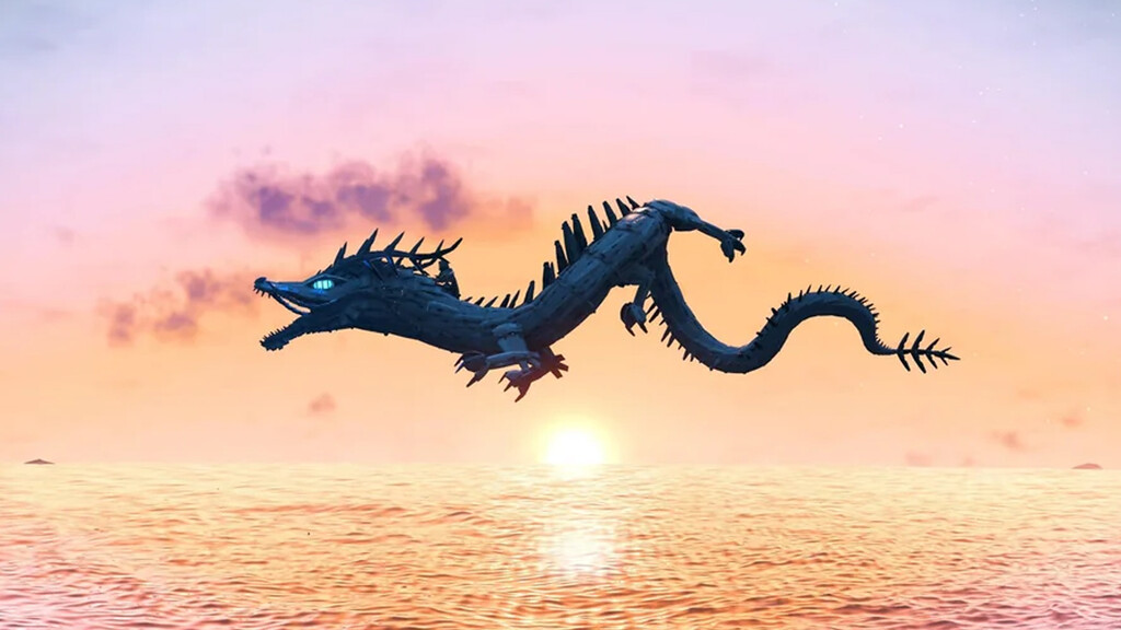 Este jugador ha construido una nave con forma de dragón chino en No Man's Sky y encima escupe fuego por la boca... o algo parecido