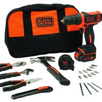 Por 45,06 euros podemos hacernos con este taladro Black & Decker que viene con herramientas, puntas y brocas adicionales 