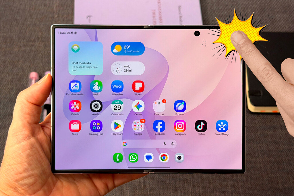 El Galaxy Z Fold8 puede tener un problema en su pantalla interior. Samsung dice que está fabricado así por seguridad
