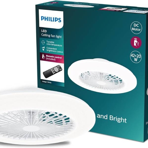 Philips - Ventilador Philips Amigo con luz led integrada