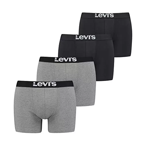 Levi's Boxer Hombre (Pack de 4), Negro (Black/Mid Grey Melange) XXL