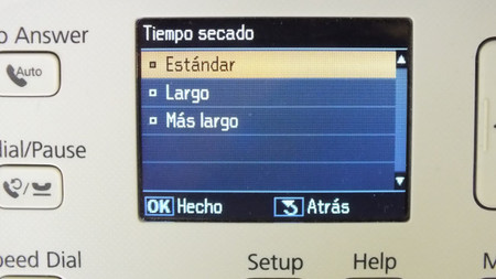 Configuración tiempo de secado