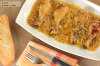 Receta de muslos de pollo asados con zumo de naranja