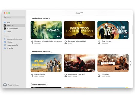 Mac の「TV」アプリ