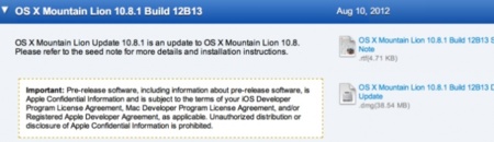 Apple lanza la primera beta para desarrolladores de OS X 10.8.1