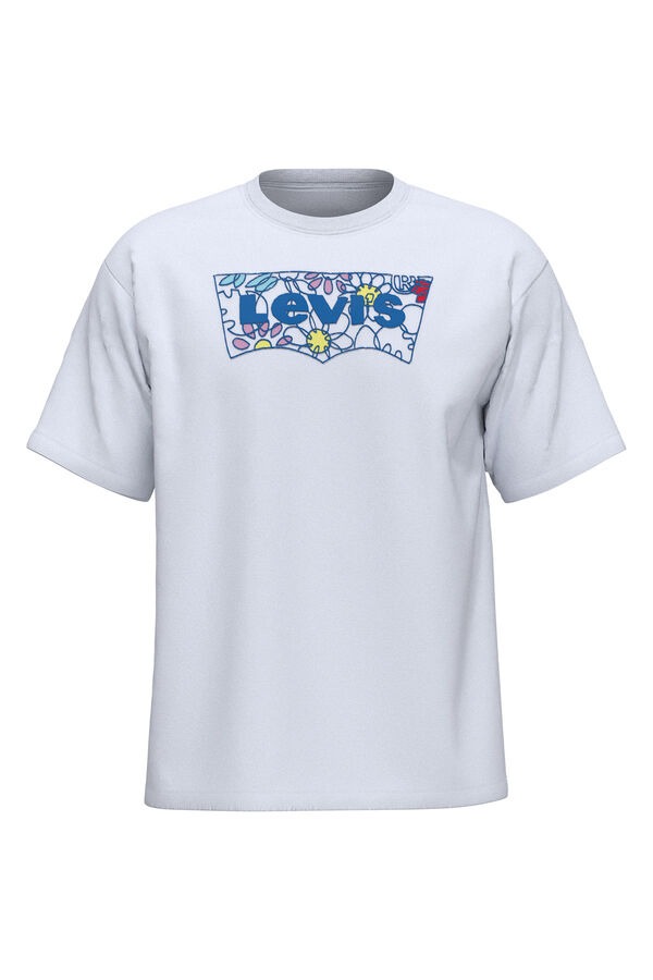Camiseta de algodón con gráfico Levi's® en horizontal en el pecho. Ajuste relajado, cuello redondo.