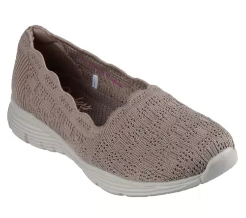 Skechers Seager Higherself, Zapatillas Mujer, Beige, 37 EU