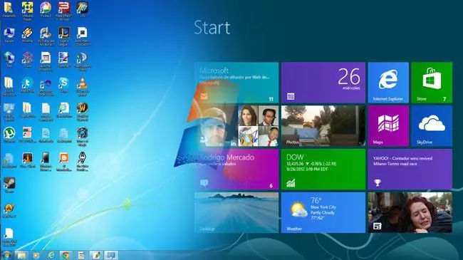 La interfaz de Windows 7 y 8