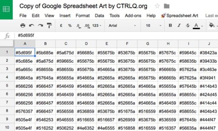 Pixel art en la Hoja de cálculo de Google Docs