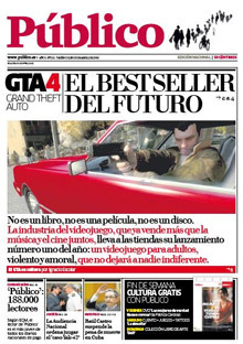 'Grand Theft Auto IV' en la portada del diario 'Público'