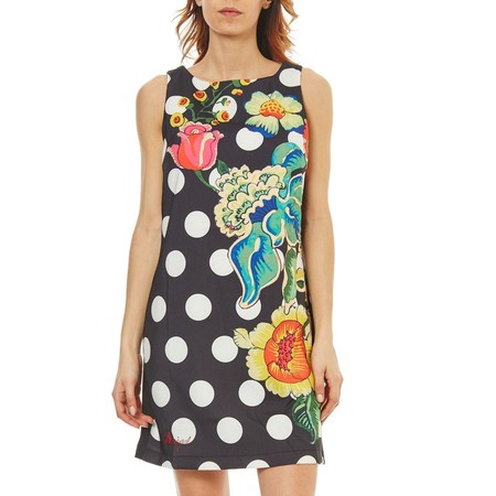 Este vestido de lunares con estampado floral de Desigual está por 48,90 euros en el Super Weekend de eBay