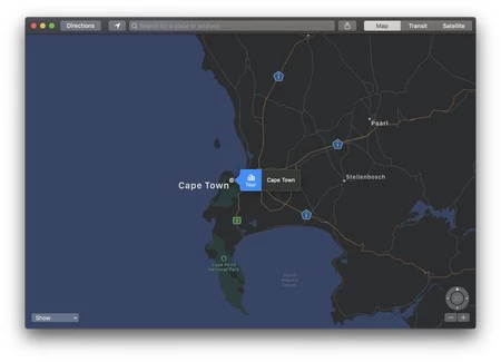 フライオーバー アップル マップ ケープタウン