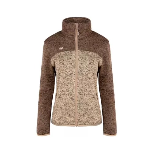 Izas - Chaqueta Polar para Mujer - Chaqueta con Cierre y Bolsillos de Cremallera - Chaqueta Térmica Polar de Punto - Rápido Secado - Ideal para Actividades al Aire Libre - Samaun II Marrón - 2XL